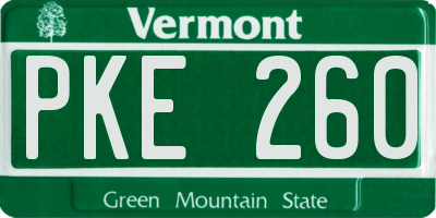 VT license plate PKE260