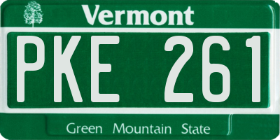 VT license plate PKE261