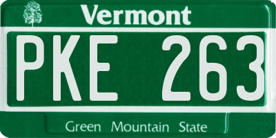 VT license plate PKE263