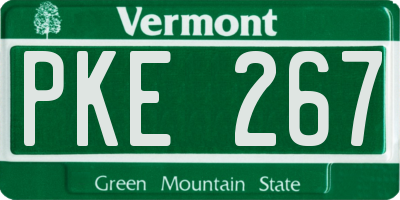 VT license plate PKE267