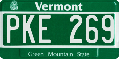 VT license plate PKE269