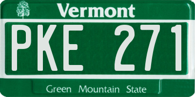 VT license plate PKE271