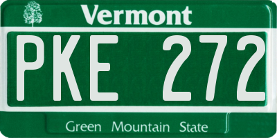 VT license plate PKE272