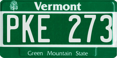 VT license plate PKE273