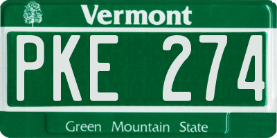 VT license plate PKE274