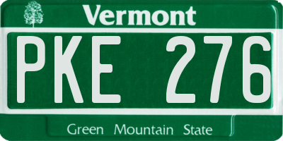 VT license plate PKE276