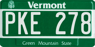 VT license plate PKE278