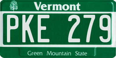 VT license plate PKE279