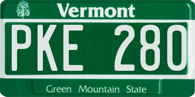VT license plate PKE280
