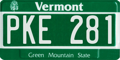 VT license plate PKE281