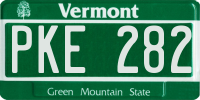 VT license plate PKE282