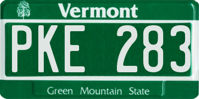VT license plate PKE283