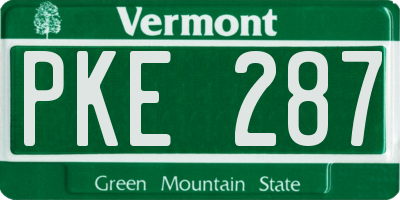 VT license plate PKE287