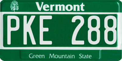 VT license plate PKE288