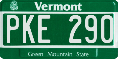 VT license plate PKE290