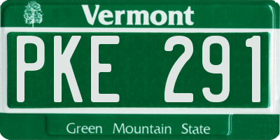 VT license plate PKE291