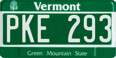 VT license plate PKE293