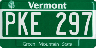 VT license plate PKE297