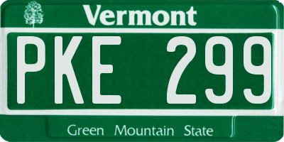 VT license plate PKE299