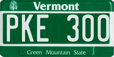 VT license plate PKE300