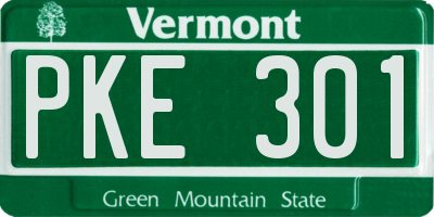 VT license plate PKE301