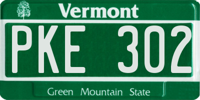 VT license plate PKE302