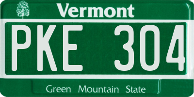 VT license plate PKE304