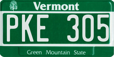 VT license plate PKE305