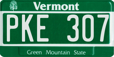VT license plate PKE307