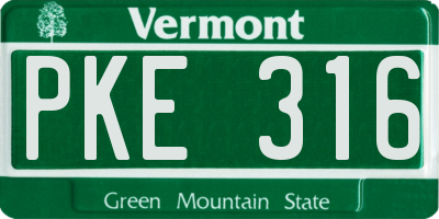 VT license plate PKE316