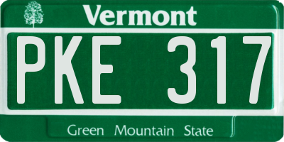 VT license plate PKE317