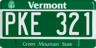 VT license plate PKE321