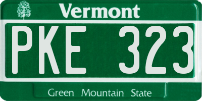 VT license plate PKE323