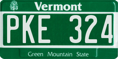 VT license plate PKE324