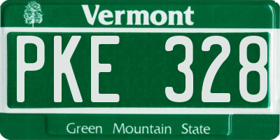 VT license plate PKE328