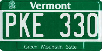 VT license plate PKE330