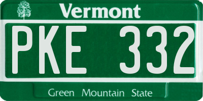 VT license plate PKE332