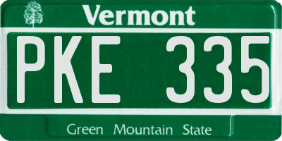 VT license plate PKE335
