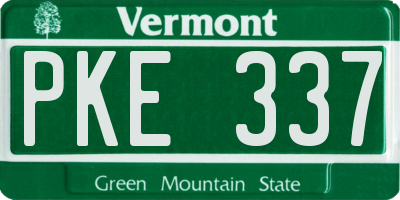 VT license plate PKE337