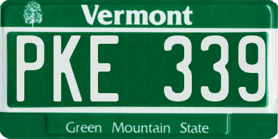 VT license plate PKE339