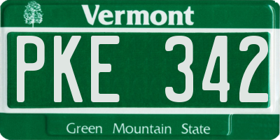 VT license plate PKE342