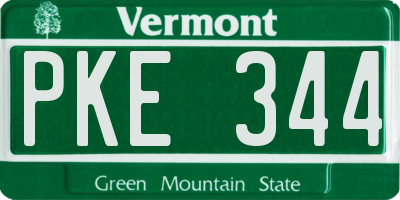 VT license plate PKE344