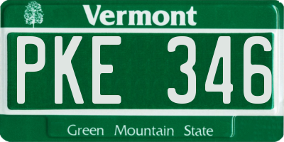 VT license plate PKE346