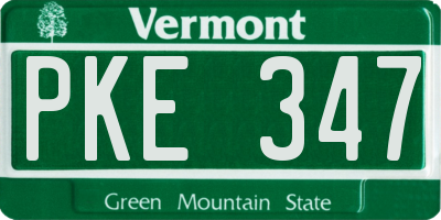 VT license plate PKE347