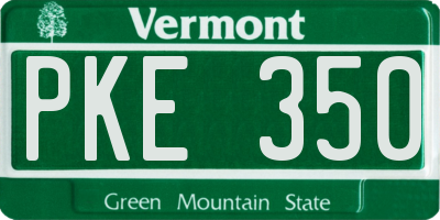 VT license plate PKE350