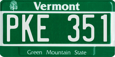 VT license plate PKE351