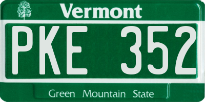 VT license plate PKE352