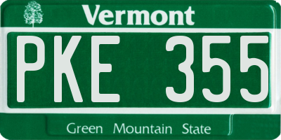 VT license plate PKE355