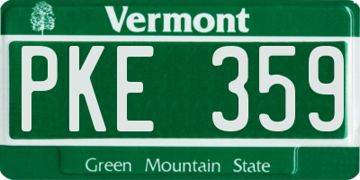 VT license plate PKE359