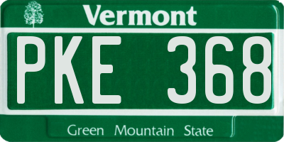 VT license plate PKE368